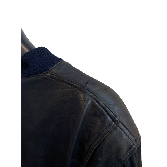 VTG Harley Davidson Black Leather, Nylon Bomber Jacket Men's Size XL Regular Fit - Picture 6 of 10